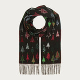 Scarf with Christmas tree pattern on a white background
