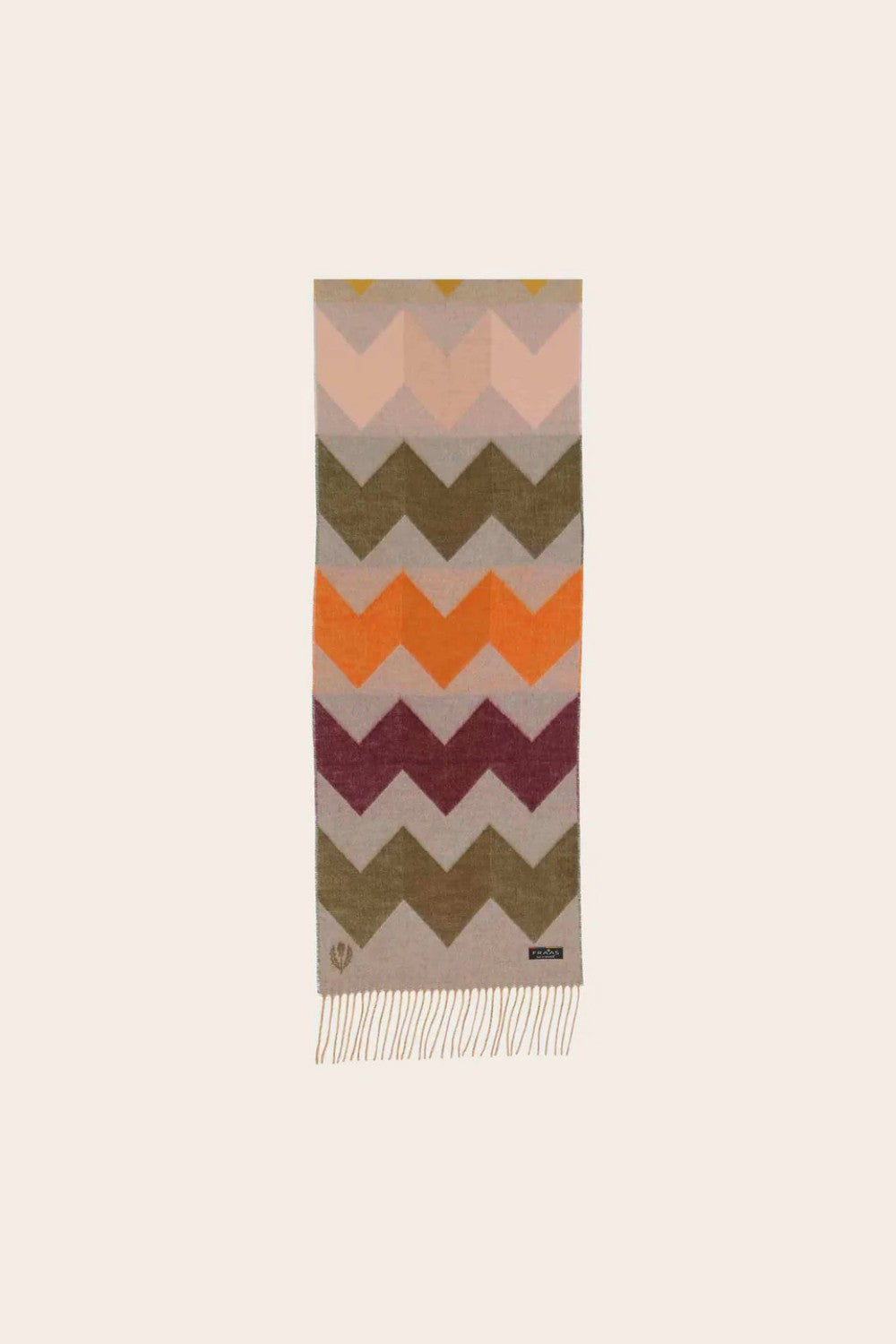 Scarf with zigzag pattern on a beige background