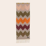 Scarf with zigzag pattern on a beige background