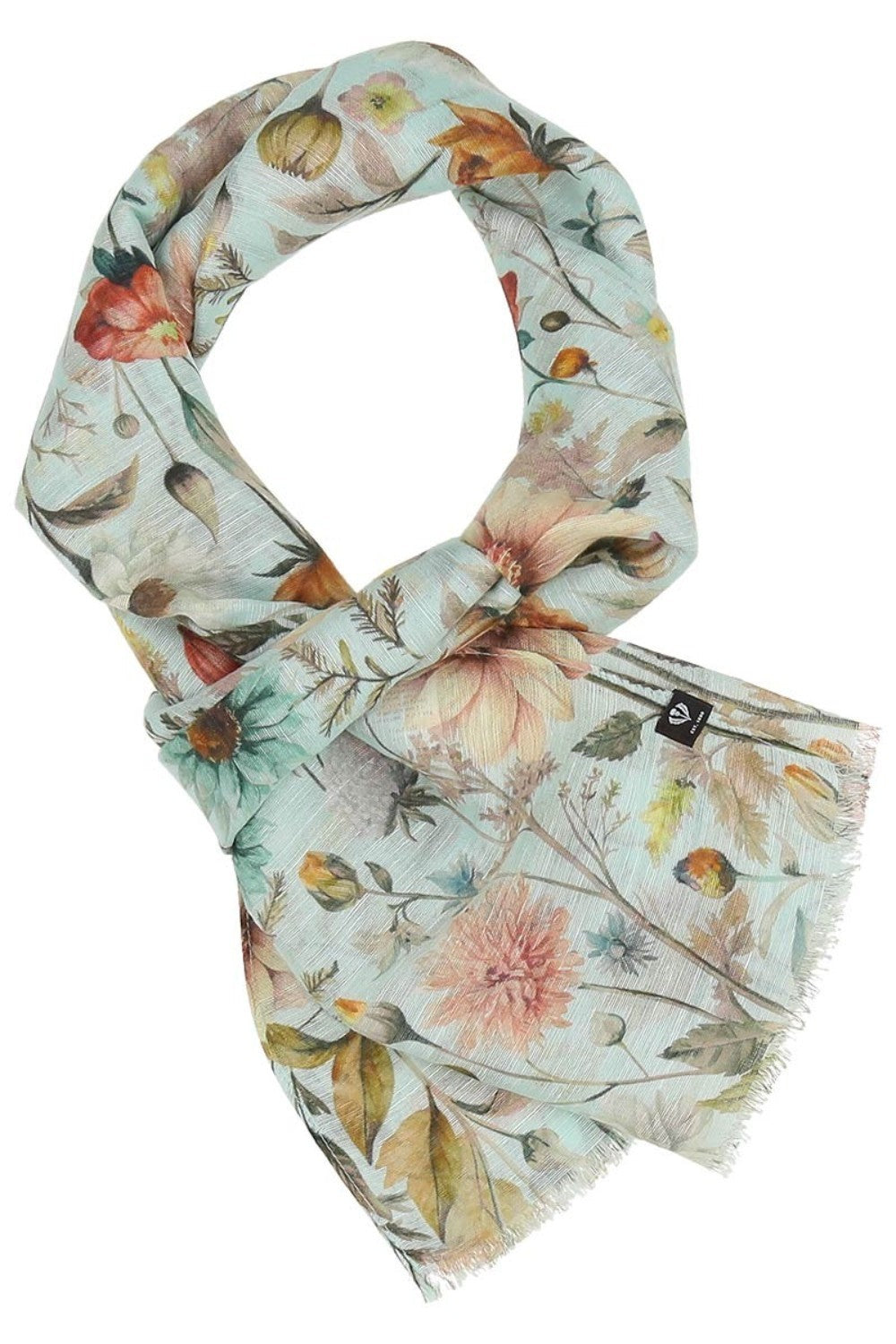 Floral patterned scarf on a white background