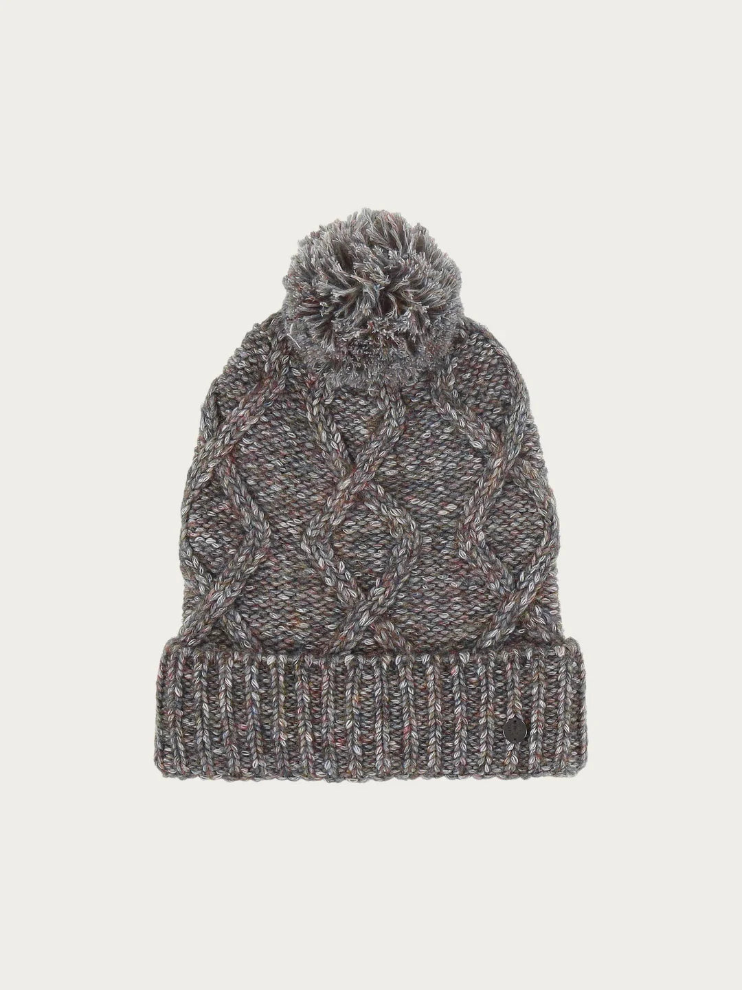 This makes winter fun: the mottled knitted hat with cable pattern and bobble looks great and keeps your head and ears nice and warm even in cold temperatures. Thanks to the wide cuff and a size of 22 x 25 cm, the hat fits perfectly on the head and can be combined with a sporty casual outfit or an elegant coat. The hat is an eye-catching addition to any outfit. It makes fall or winter walks fun!