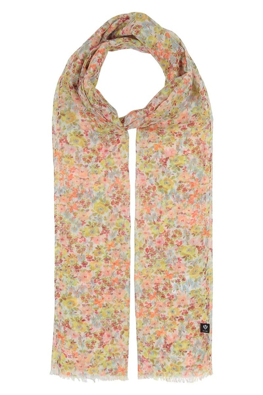 Floral patterned scarf on a white background