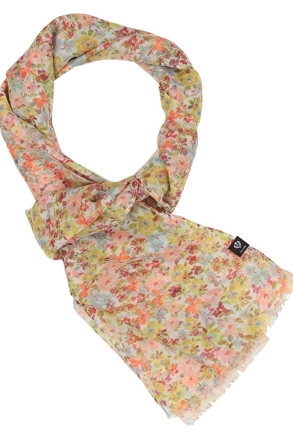 Floral patterned scarf on a white background