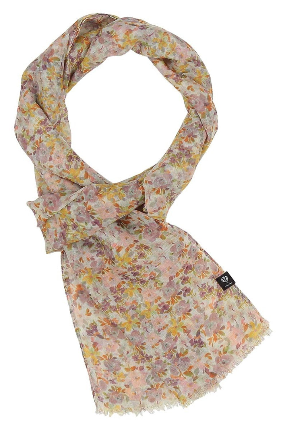 Floral patterned scarf on a white background