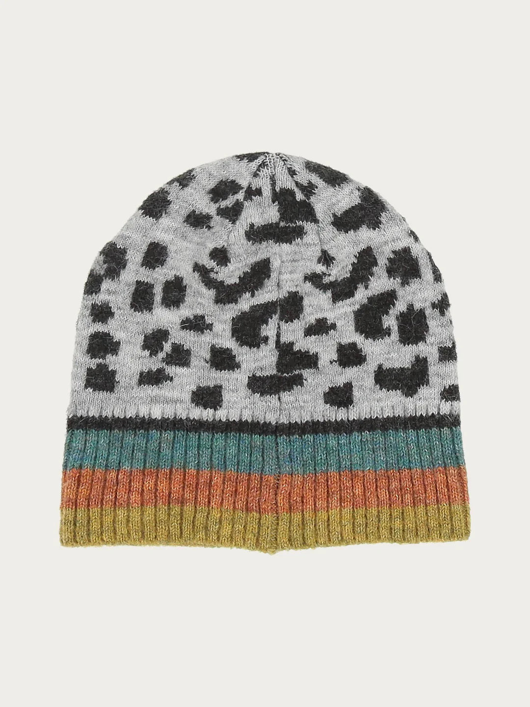 Warm ears and a good mood: both are guaranteed with this knitted hat from FRAAS. With its leopard design and colourful highlight stripes, you will attract everyone's attention. Another plus: the wool blend hat contains recycled polyester made from used PET bottles. This hat looks incredibly good and also feels great to wear.