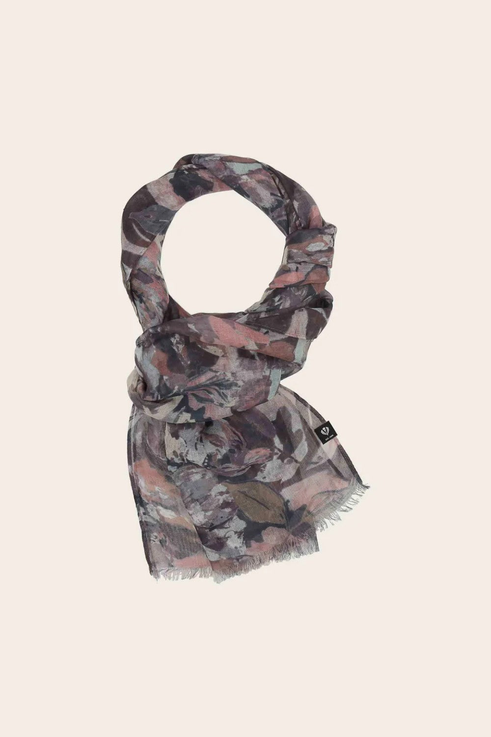 Floral patterned scarf on a beige background