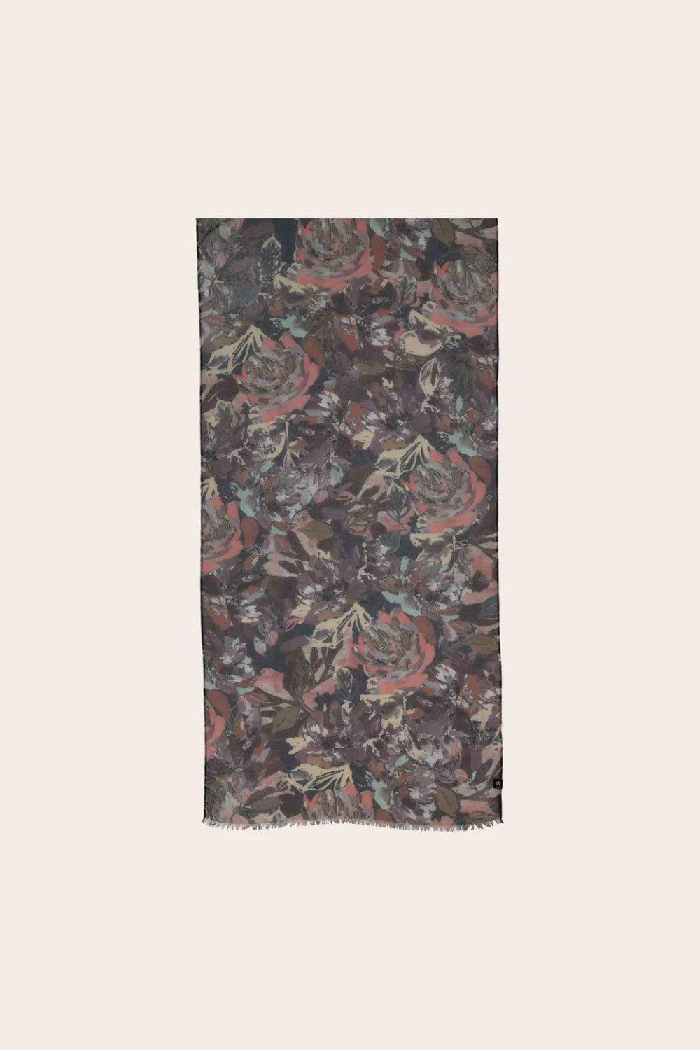 Floral patterned scarf on a beige background