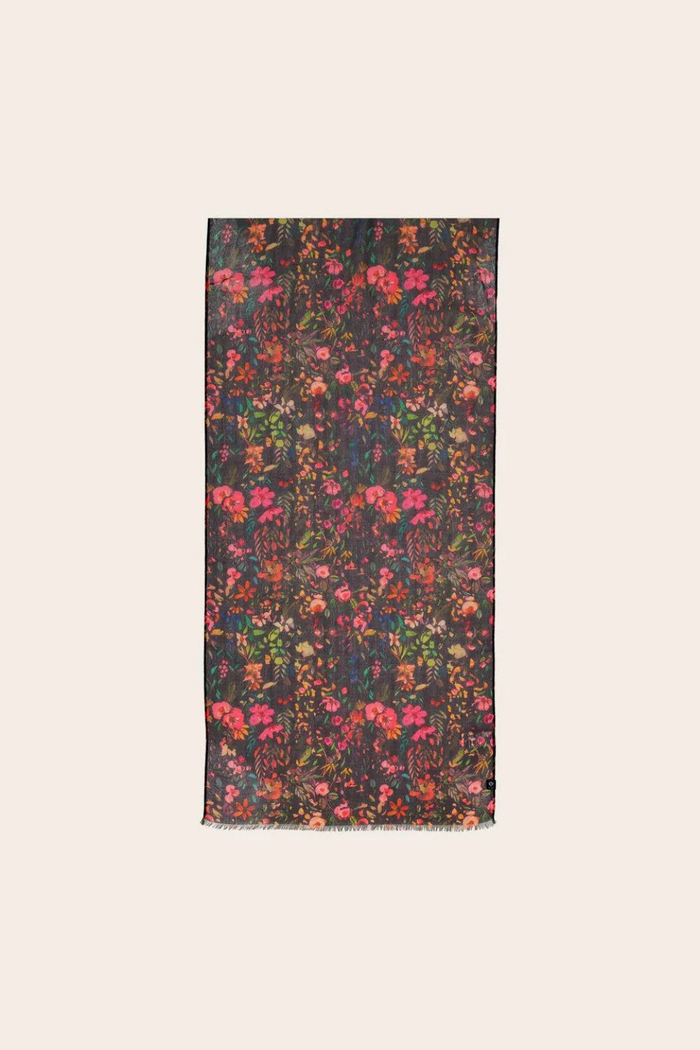 Floral patterned towel on a white background