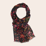 Floral patterned scarf on a beige background