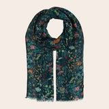 Floral patterned scarf on a beige background