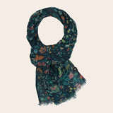 Floral patterned scarf on a beige background
