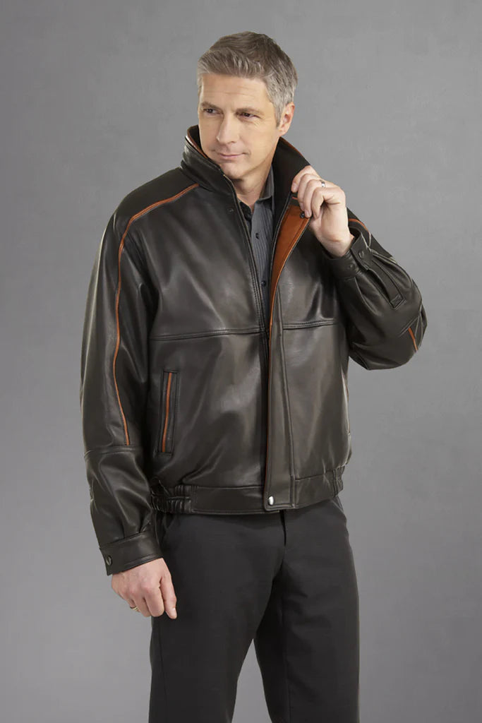 Jez Leather Black Lamb Leather Jacket | Broderick's Clothing Co.