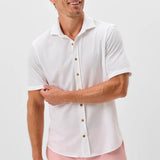 This knit button-down from our Hangin' Out Collection‚ which is designed to look its best untucked, is made with a modern seersucker fabric that breathes and moves better than the traditional. This is how you do elevated casual while staying completely comfortable.