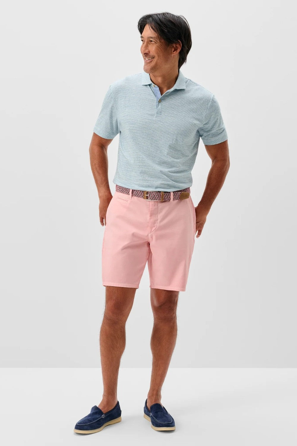 Designed like a classic Bermuda-style short with lightweight fabric and a touch of stretch, these shorts go the extra mile with a garment-dye process that gives them the perfect lived-in look