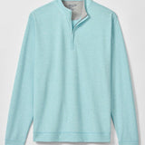 Light blue long-sleeve shirt with a quarter-zip on a light gray background