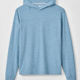 Blue hoodie on a light gray background