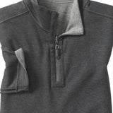 Gray pullover with a zipper on a white background