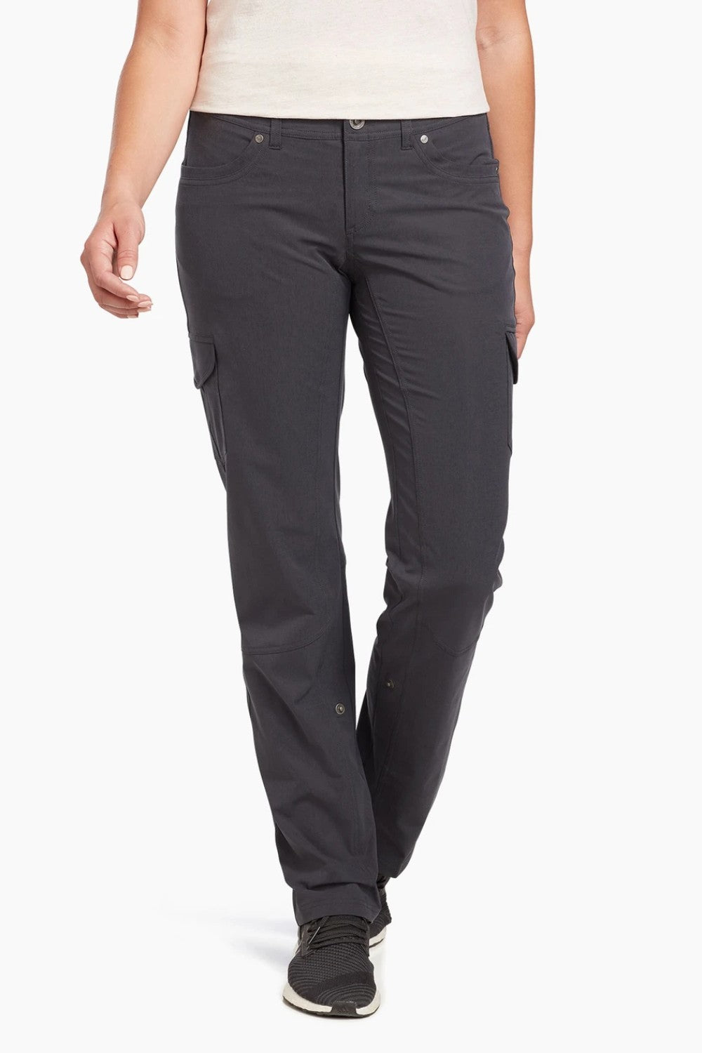 Soft and comfortable, the FREEFLEX Roll-Up features stretch with rebound that maintains form and fit. It easily converts to a capri with pant legs that roll up and secure with a snap. Lightweight and quick-drying, the UV-protective, water-resistant FREEFLEX will quickly become your go-to for every day.