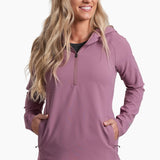 The ultra-light BANDITA™ 1/2 ZIP Pullover Hoody resists the wind, shields the sun, and provides quick-dry performance for warm weather adventure. Breathable, underarm mesh panels allow for airflow while strategically placed, form-fitting seams provide a superior, feminine fit.