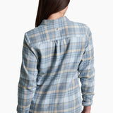 Featuring our double-brushed, ultra-soft flannel and a relaxed, feminine fit, the WHISPER delivers everyday comfort and warmth to any occasion. A dropped shirttail hemline and an oversized chest pocket provide an effortless, casual look that adapts to work or play, indoors or out.