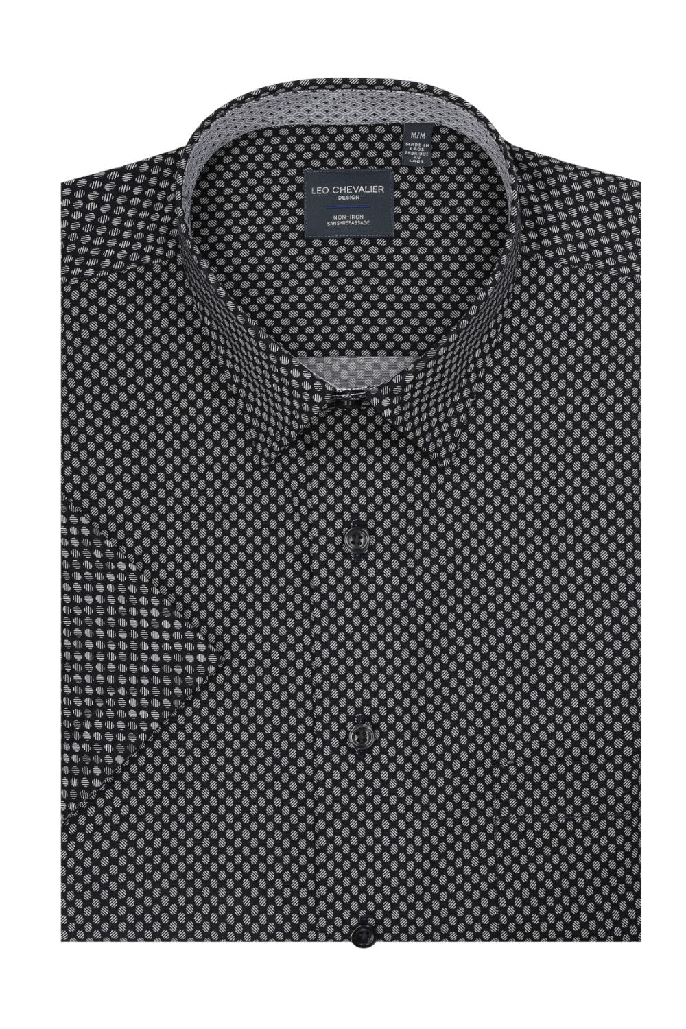 This Leo Chevalier Men's Short Sleeve is crafted from 100% cotton which provides excellent breathability and is non-iron for easy maintenance. The hidden button down collar and tall fit provide a tailored look for any occasion.