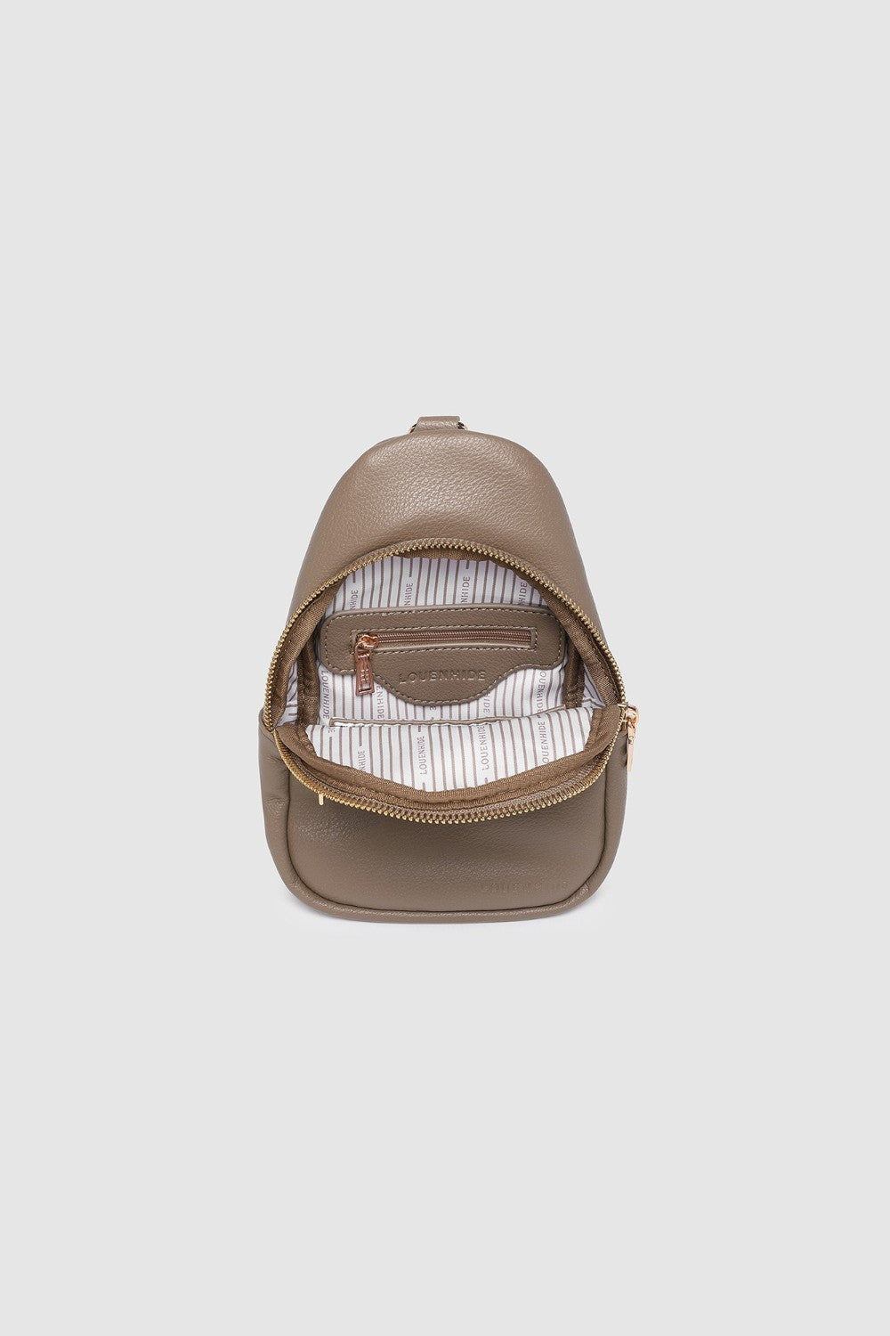 Beige bag on a light gray background