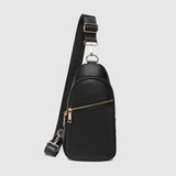 The Louenhide Bella Sling Bag is designed with both style and functionality in mind. Travel organization has never been easier with the dual compartment design ensuring your valuables are within reach and secured safely with the zip closures. Featuring an adjustable and detachable strap allows you to choose the way your bag slings. Whether over your left or right shoulder, this faux leather sling bag ensures comfortable all-day wear. This small sling backpack adds a refined touch to any casual outfit, enhan
