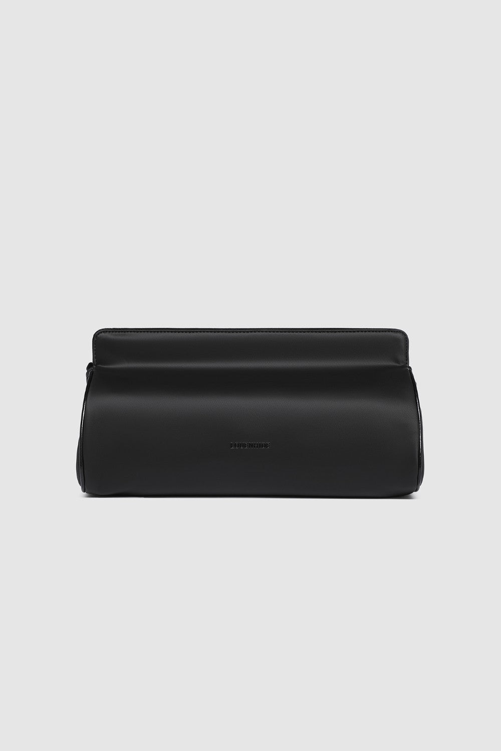 Black bag on a light gray background
