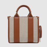 Handbag with brown on a light gray background