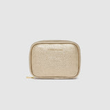 Champagne coloured jewellery case on white background