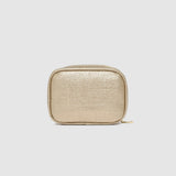 Champagne coloured jewellery case on white background