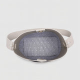 Light shoulder bag with striped lining on a white background