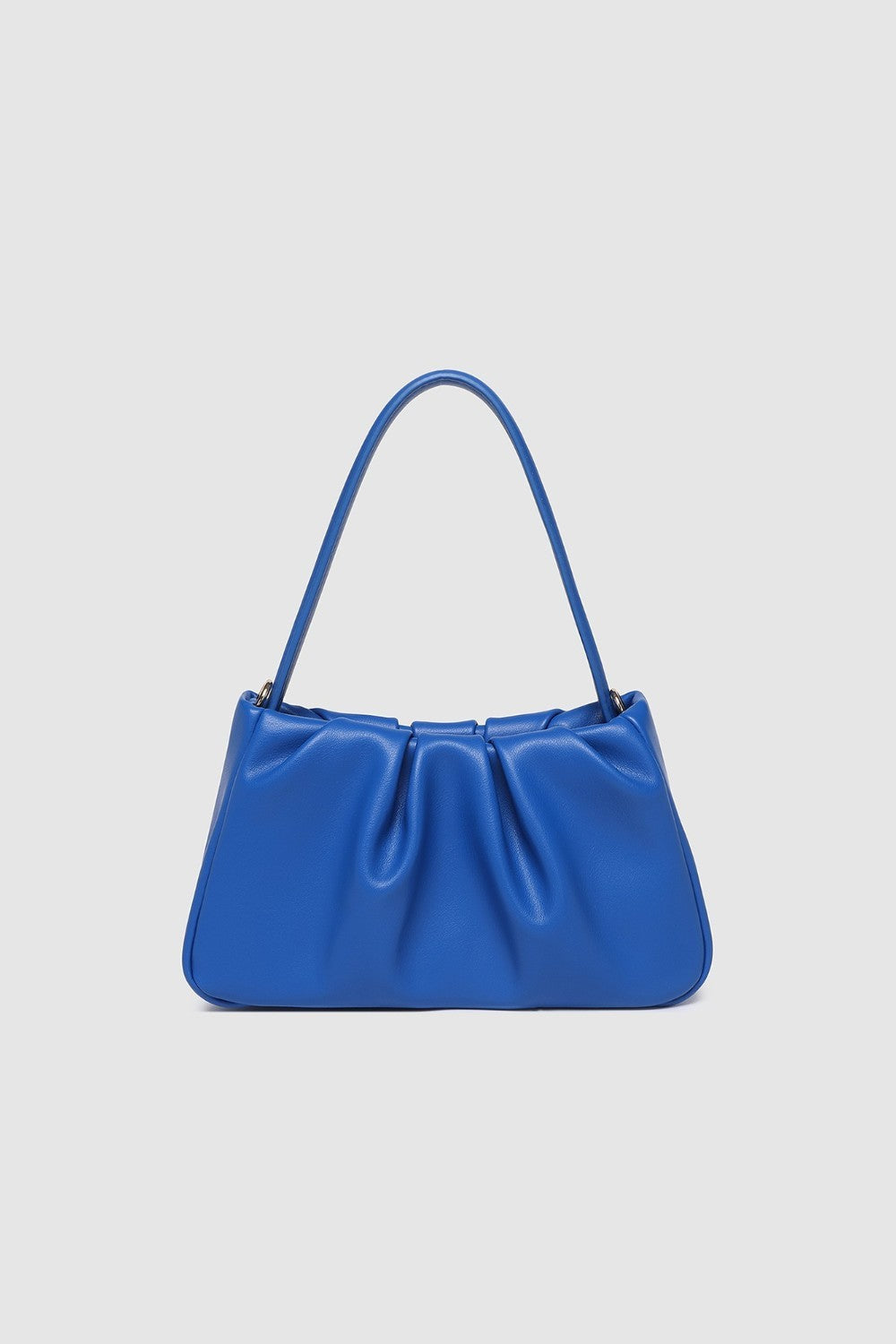Blue handbag on a light gray background
