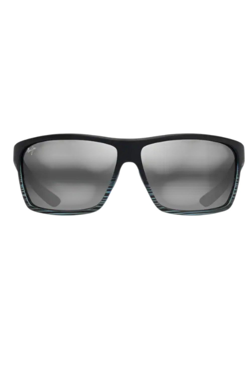 Black sunglasses with gray lenses on a white background