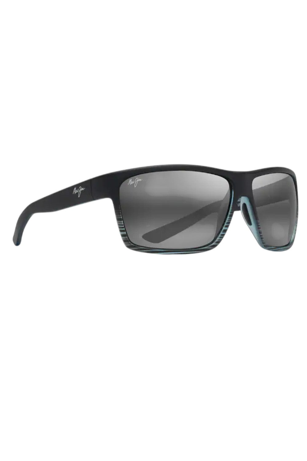 Black sunglasses with a gradient lens on a white background