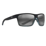 Black sunglasses with a gradient lens on a white background