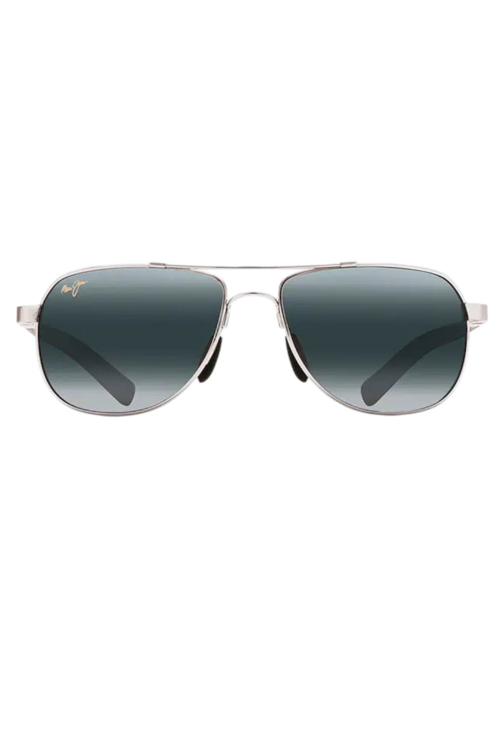 Aviator sunglasses with gradient lenses on a white background