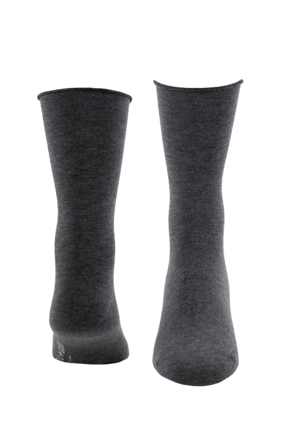 Pair of gray socks on a white background