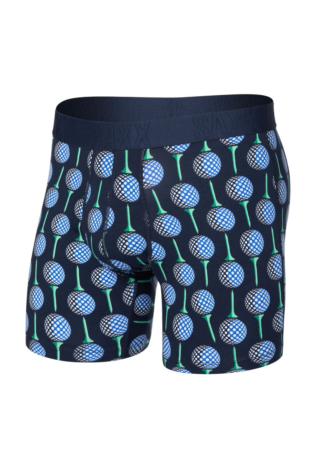 Boxer briefs with tennis racket pattern on a white background