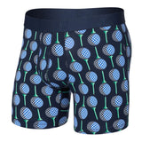 Boxer briefs with tennis racket pattern on a white background