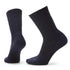 Pair of dark blue socks on a white background