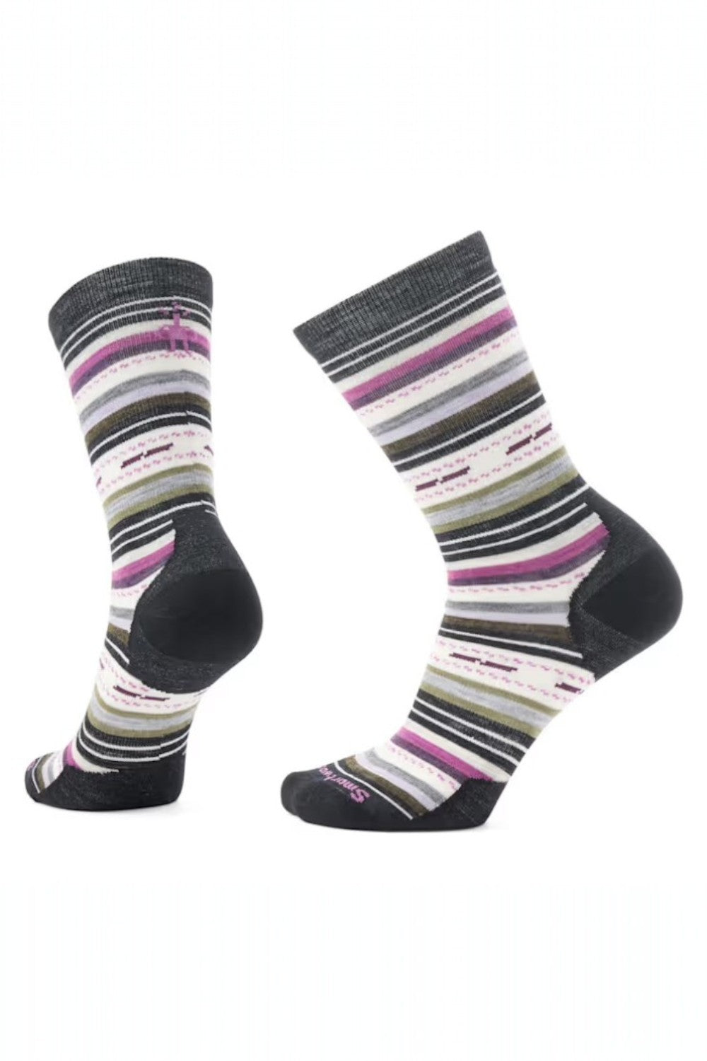 Pair of striped socks on a white background