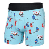 Light blue boxer briefs with hockey-themed design on a white background