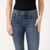 Suki is the best-selling Silver Jeans Co. curvy fit for good reason. Made with Luxe Stretch denim and designed to enhance curves, this fit creates a flattering silhouette with ease in the hip and thigh. The classic mid rise is comfortable, and the contoured waistband ensures a zero-gap fit.