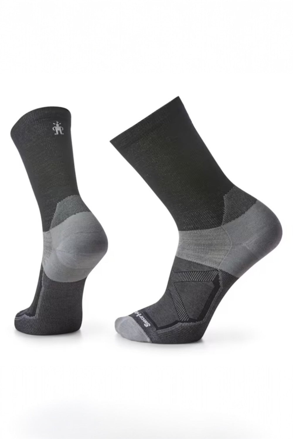 Pair of black and gray socks on a white background