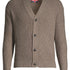 Brown cardigan with a Union Jack label on a white background