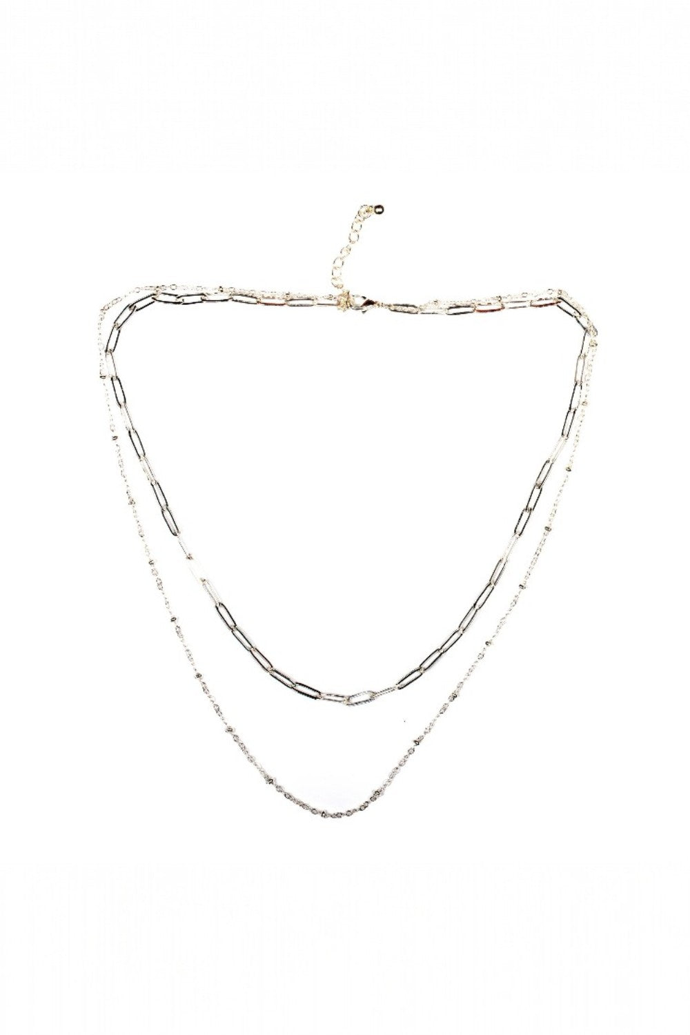 Two-layered necklace on a white background