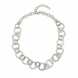 Silver chain necklace on a white background
