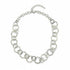 Silver chain necklace on a white background