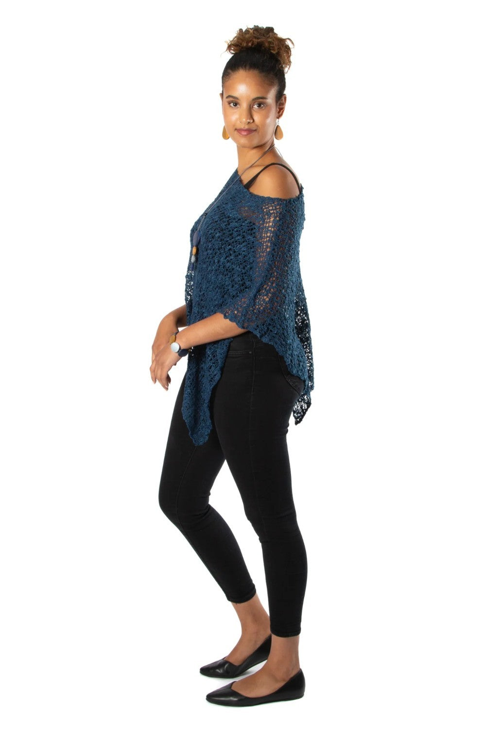 We love these popcorn knit ponchos! They are so soft and the perfect coverup for cool days or evenings.